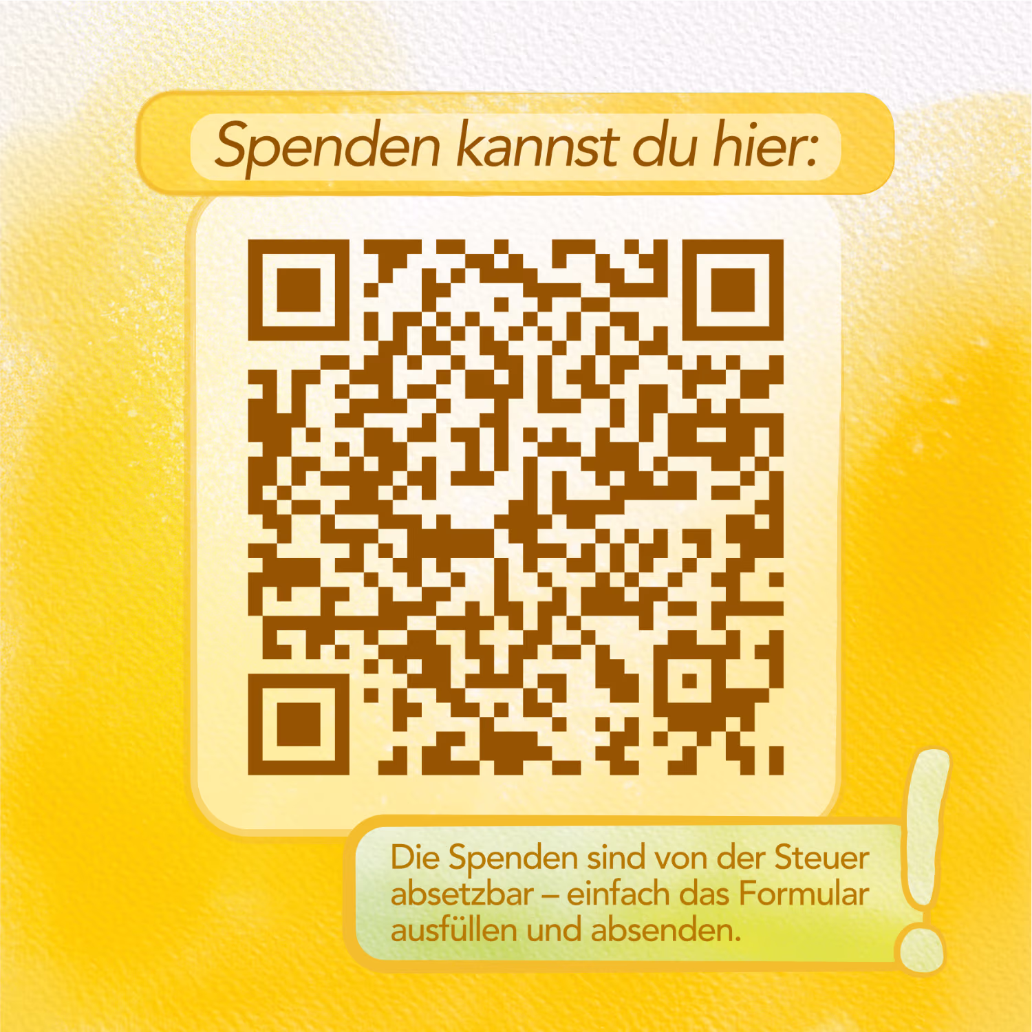 Spenden kannst du hier: Die Spenden sind von der Steuer absetzbar - einfach das Formular ausfüllen und absenden!